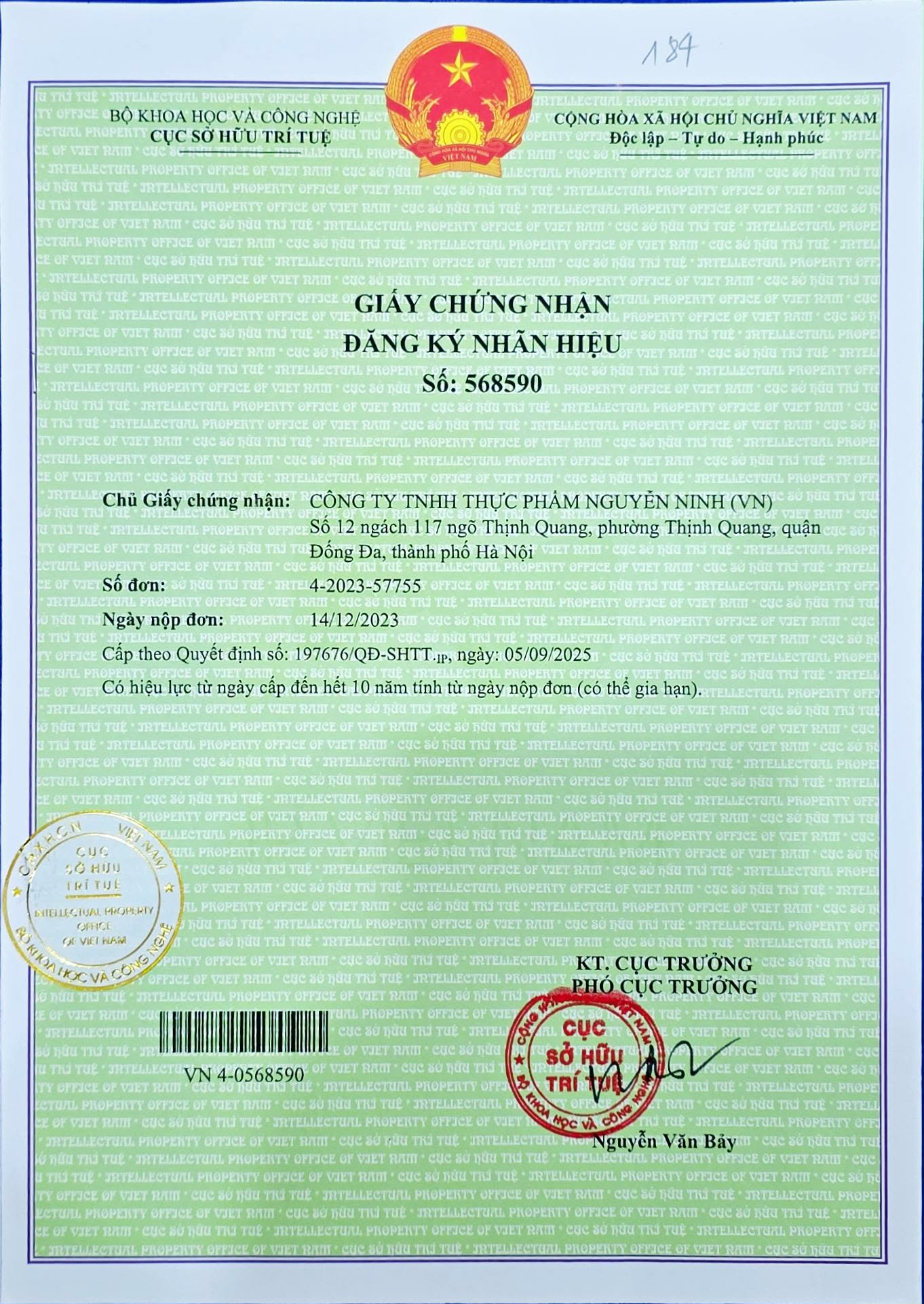 Chứng nhận ISO 22000:2018 - Thịnh Quang Bánh Mứt